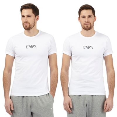 Emporio Armani Pack of two white stretch t-shirts